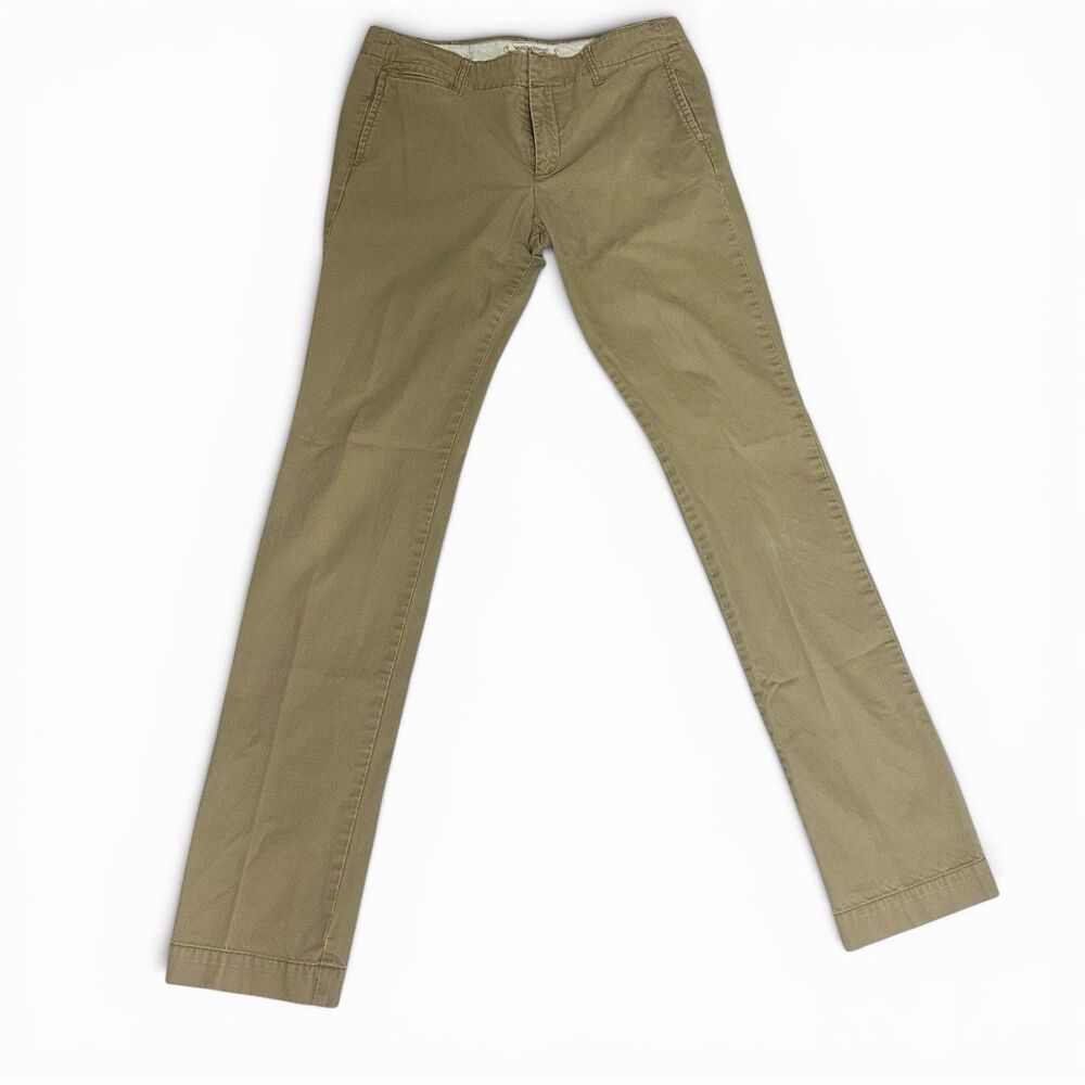 MNG By Mango Womens Khaki Chino Pants Size 6 Slim Straight Cotton Tan